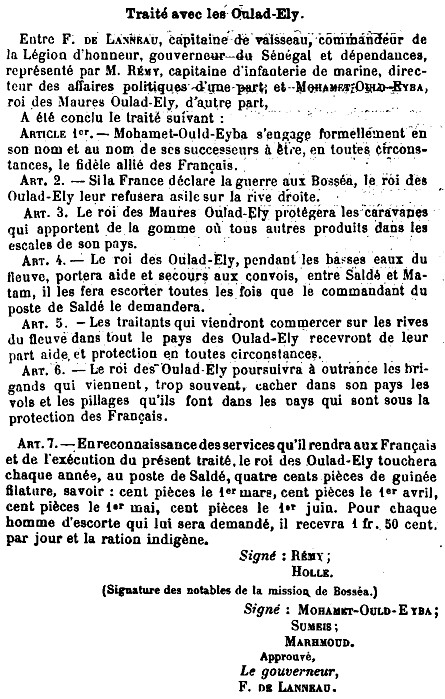 Traité avec les Oulad-Ely. vers 1881