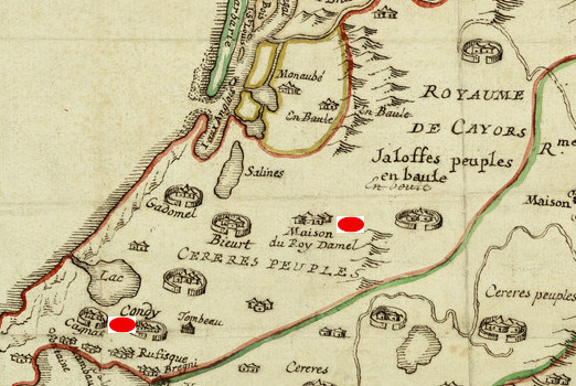 Carte 1690 du Sénégal (Source Gallica - BNF)