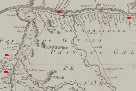 Carte Sénégal 1716 de la Falémé par Compagnon