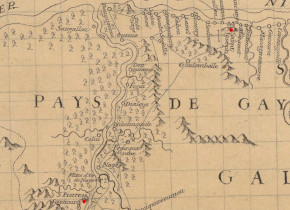 Copie Carte Cours de la rivière de Falème depuis les environs du Dambanna jusqu'à son embouchure dans le Sénégal par le Sr Pierre Compagnon (Gallica-BNF)