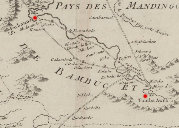 Extrait Carte de la Falémé par Compagnon de 1723