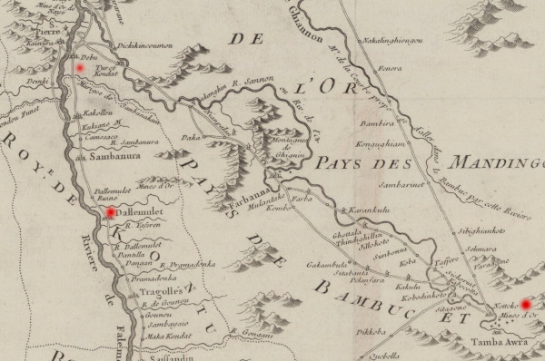 Extrait Carte de la Falémé par Compagnon de 1723