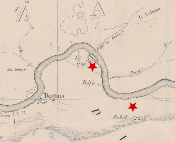  Extrait carte environ de Saint-Louis en 1858 - Faidherbe