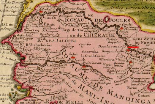 Carte Sénégal 1707 Delisle