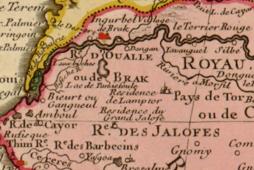 Sénégal carte Delisle de 1707