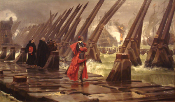 Siège de La Rochelle - Peinture d'Henri Motte de 1881 - Musée d'Orbigny Bernon