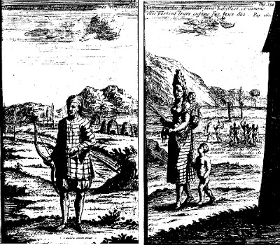 Habit homme et femmes Sénégal vers 1682 - Source Gallica