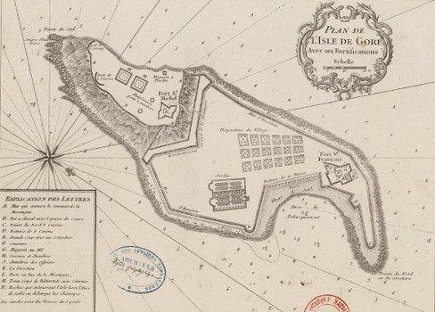 Plan île de Gorée vers 1700 (source Gallica)