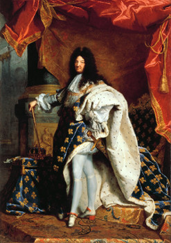 Portrait Louis XIV (huile sur toile; 2.05 x 1.52 m), exposé dans le salon d'Apollon du château de Versailles de Grand-Maison