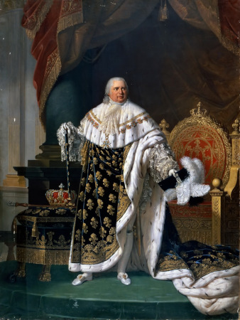 Louis XVIII en habits de sacre par le peintre Robert Lefèvre, 1822